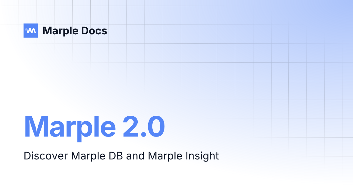 Marple 2.0 | Marple Docs